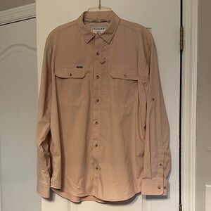 PONCHO Men's Casual Button Down Shirt - Sunset Microcheck Pattern